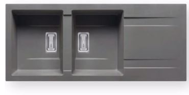 ΓΡΑΝΙΤΕΝΙΟΣ ΝΕΡΟΧΥΤΗΣ ΚΟΥΖΙΝΑΣ PYRAMIS PYRAGRANITE KARTESIO 2B 1D 116x50εκ. 070055511