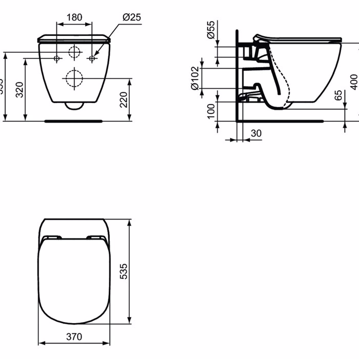 LEKANI KREMASTI IDEAL STANDARD TESI AQUABLADE T007901