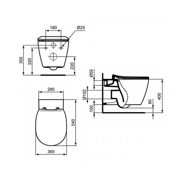 LEKANI KREMASTI  IDEAL STANDARD CONNECT WC PACK AQUABLADE E049301