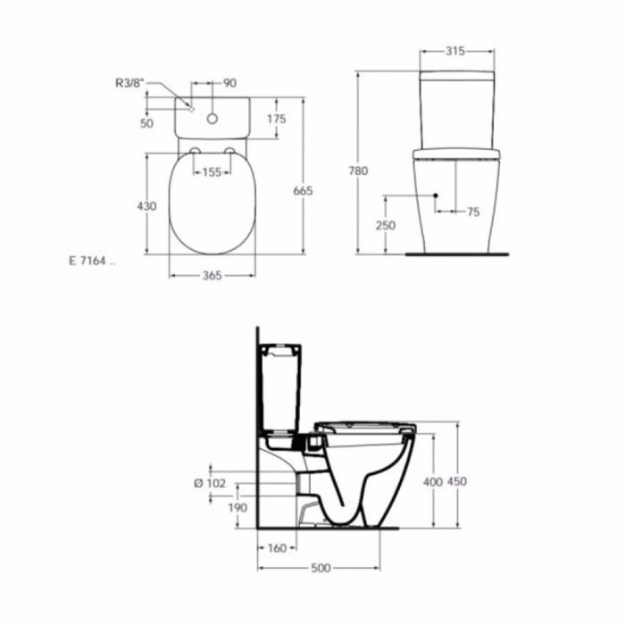 IDEAL STANDARD WC PACK CONNECT XP E716401