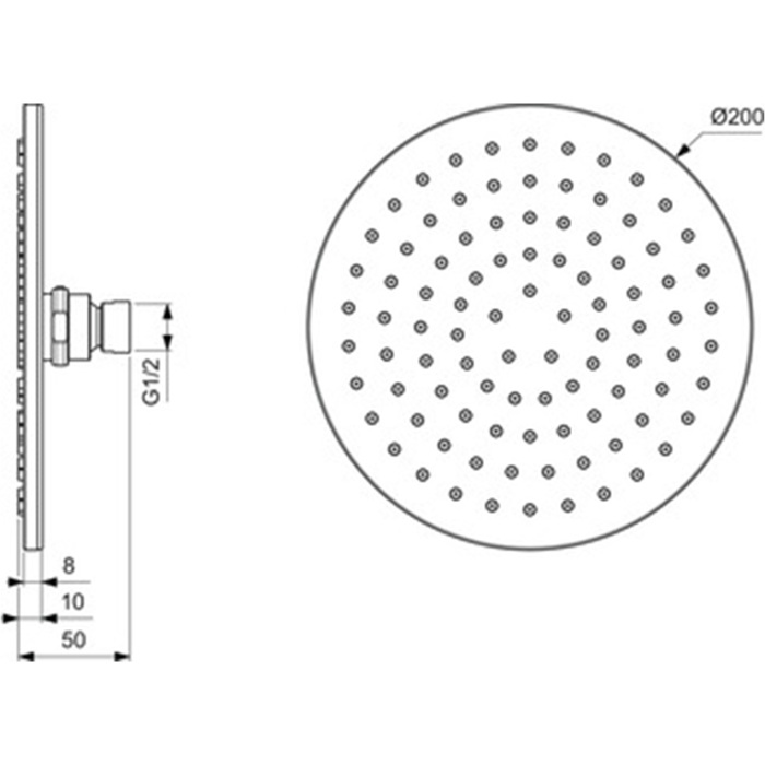 IDEAL STANDARD IDEAL IDEALRAIN STROGuLI KEFALI NTOuS 20cm B9442AA