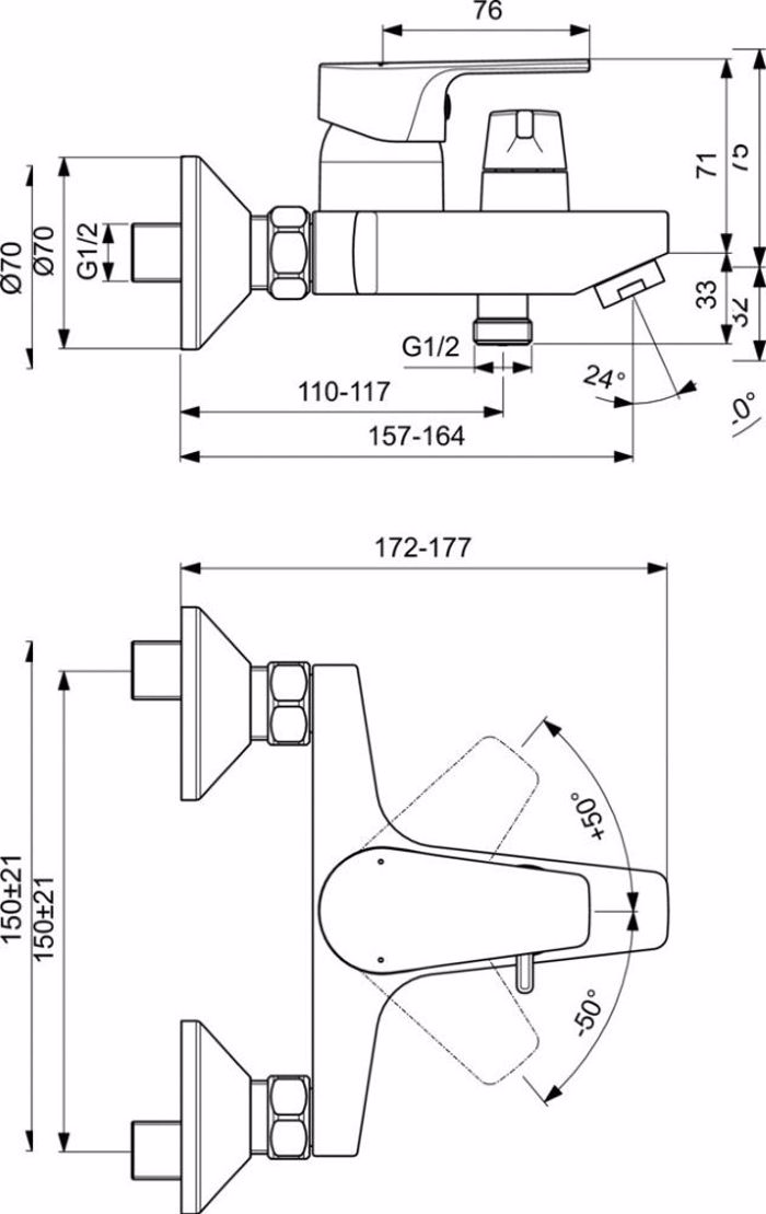 IDEAL STANDARD  CERAFINE D MPATARIA LOuTROu ME XEIROKINITO DIANOMEA MONO KORMOS XROME BC494AA