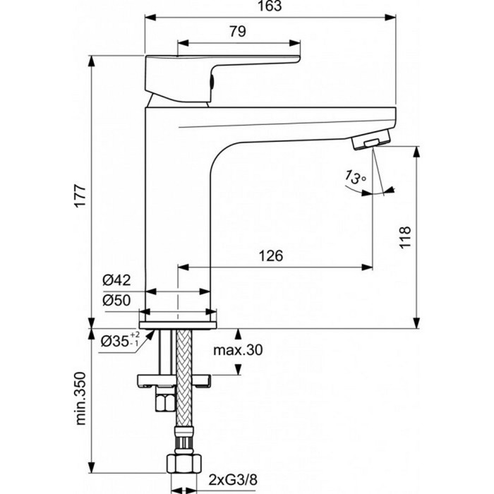 IDEAL STANDARD CERAFINE D MPATARIA NIPTIRA ME AuTOMATI PLASTIKI BALBIDA XROME BC491AA