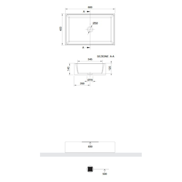 NIPTIRAS SCARABEO TEOREMA 60 60x40cm PEARL (WHITE MATT) 5101-301