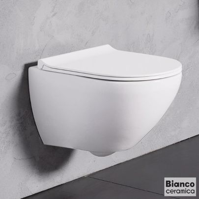 ΛΕΚΑΝΗ BIANCO CERAMICA REMO RM 110 RIMLESS ΚΡΕΜΑΣΤΗ 52 CM RM11000SC-300