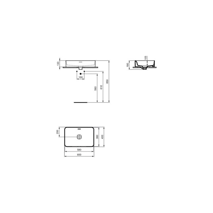 IDEAL STANDARD STRADA II NIPTIRAS ELEuThERIS TOPOThETISIS 60x40 cm. T299901