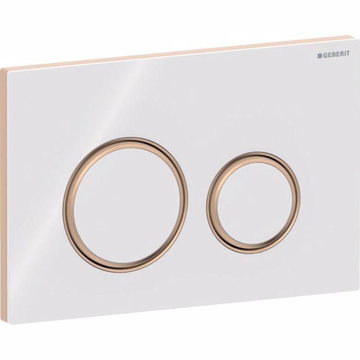 PLAKETA XEIRISMOu GEBERIT SIGMA 50 BRIGHT WHITE GLASS/BRIGHT RED GOLD 115.650.SI.1