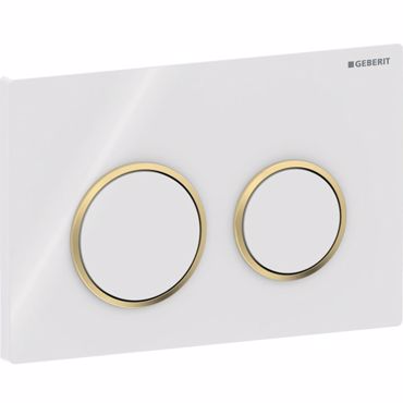 ΠΛΑΚΕΤΑ ΧΕΙΡΙΣΜΟΥ GEBERIT OMEGA 20 BRIGHT WHITE/BRIGHT GOLD 115.085.KK.1
