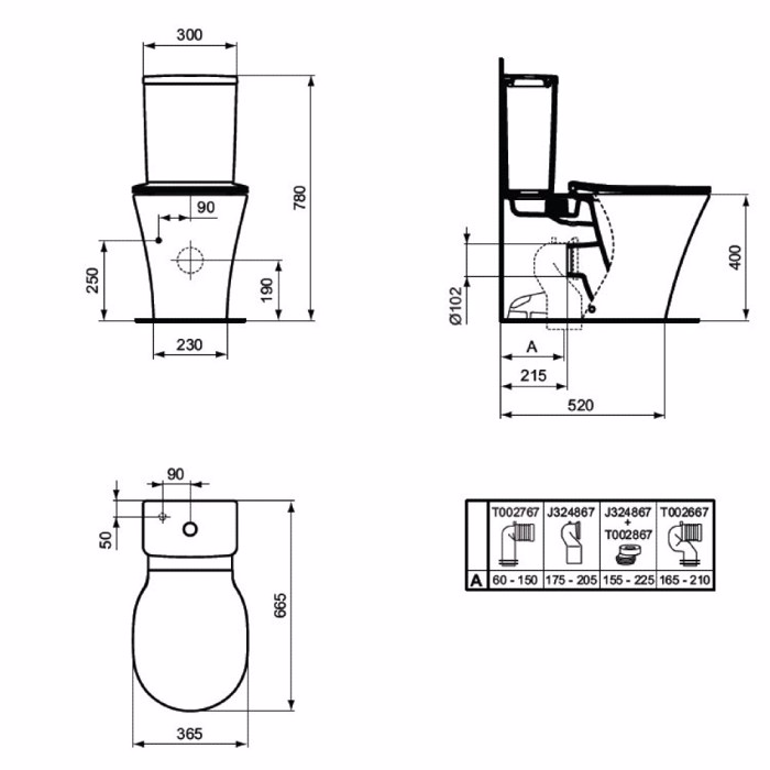 LEKANI X.P. IDEAL STANDARD CONNECT AIR AQUABLADE BACK TO WALL E014201