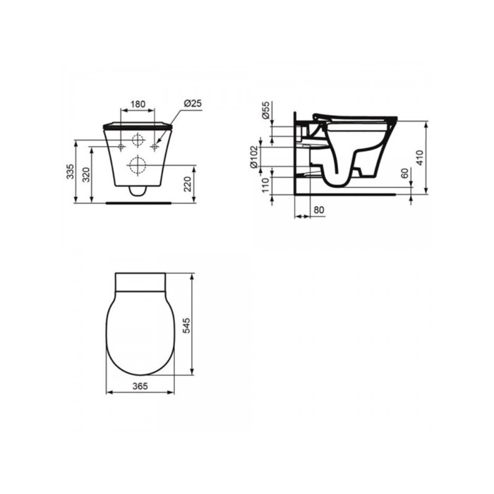 LEKANI KREMASTI IDEAL STANDARD CONNECT AIR AQUABLADE E008701