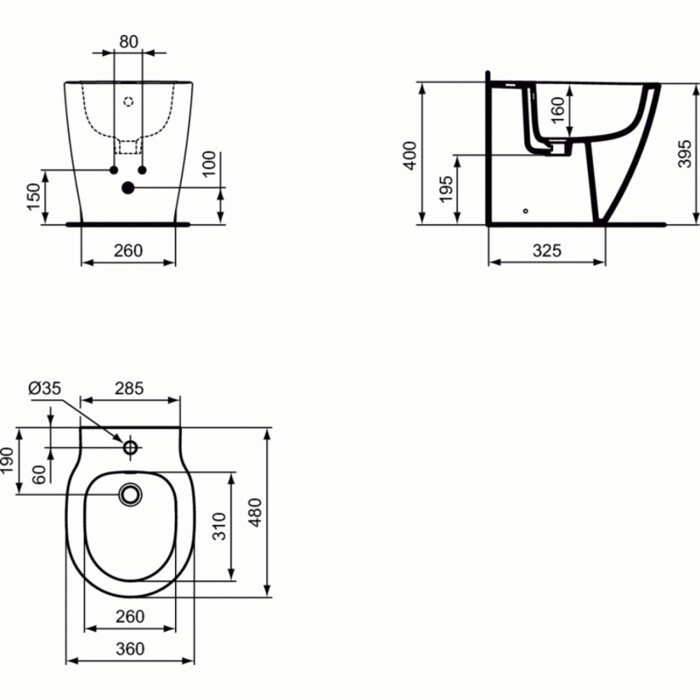 MPINTE DAPEDOu IDEAL STANDARD CONNECT SPACE BACK TO WALL E118901