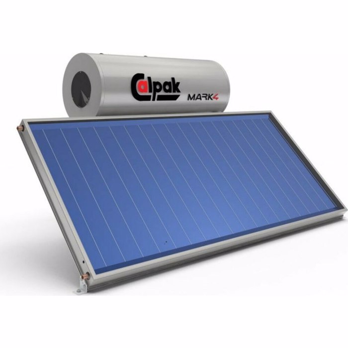 ILIAKOS ThERMOSIFONAS CALPAK MARK4 ORIZONTIOS TRIPLIS ENERGIAS 160Lt x 2.6 m²