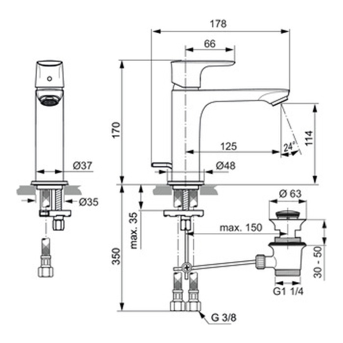 IDEAL STANDARD CONNECT AIR ANAMIKTIKI MPATARIA MPATARIA NIPTIROS ME BALBIDA A7012AA