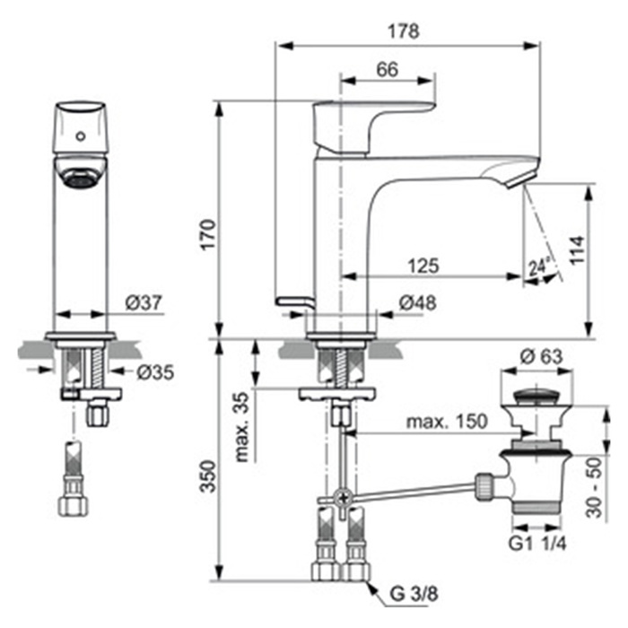 IDEAL STANDARD CONNECT AIR ANAMIKTIKI MPATARIA MPATARIA NIPTIROS ME BALBIDA A7012A2