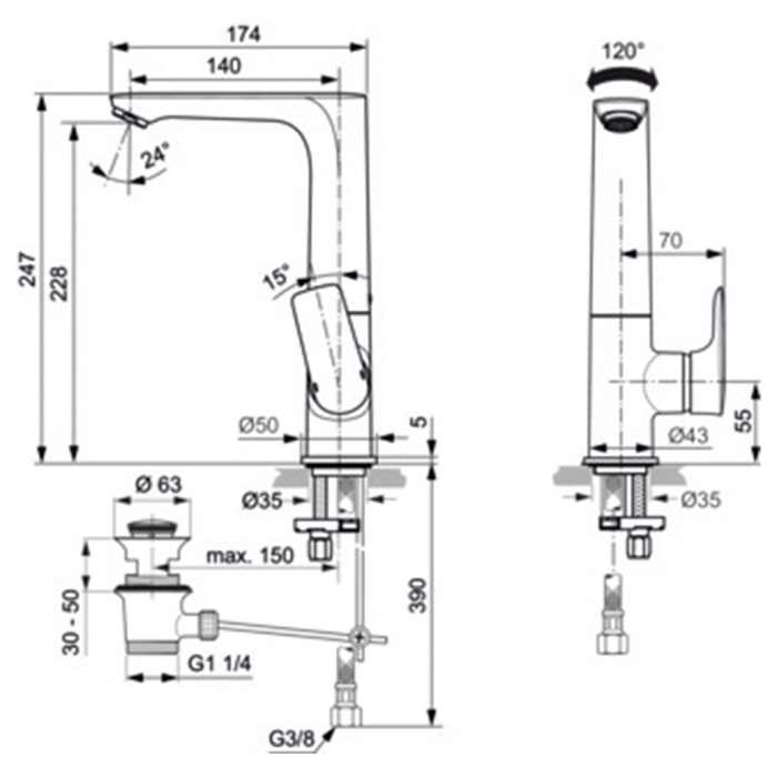 IDEAL STANDARD CONNECT AIR ANAMIKTIKI MPATARIA MPATARIA NIPTIROS ME PsILO KORMO KAI BALBIDA A7020AA