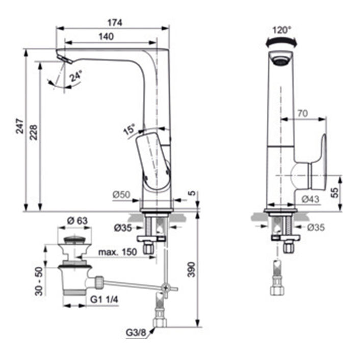IDEAL STANDARD CONNECT AIR ANAMIKTIKI MPATARIA MPATARIA NIPTIROS ME PsILO KORMO KAI BALBIDA A7020A2
