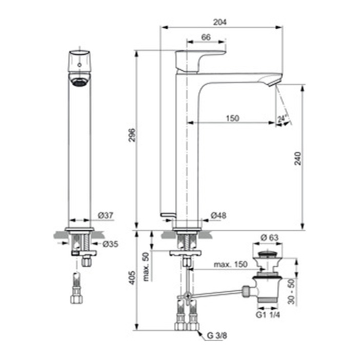 IDEAL STANDARD CONNECT AIR ANAMIKTIKI MPATARIA MPATARIA NIPTIROS ELEuThERIS TOPOThETISIS KAI BALBIDA A7025GN