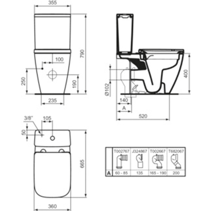 LEKANI X.P.IDEAL STANDARD I.LIFE B T461201
