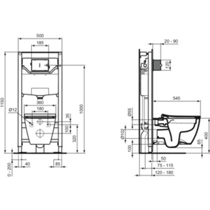 IDEAL STANDARD KAThISMA LEKANIS SANDWICH ME MIXANISMO SOFT CLOSING T500301