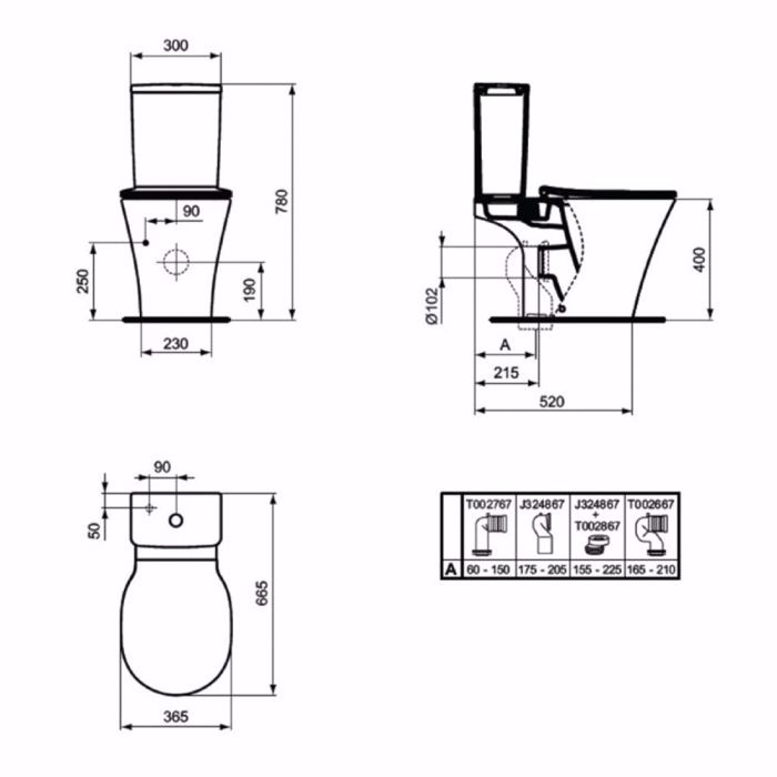 IDEAL STANDARD CONNECT LEKANI XP E039701 & KAThISMA SOFT CLOSING E712701 & KAZANAKI E797001 PLIRES SET