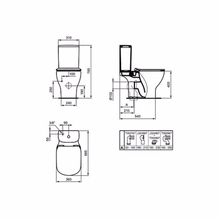 IDEAL STANDARD TESI SILK LEKANI XP T0087V1 & KAThISMA SOFT CLOSING T3527V1 & KAZANAKI T3568V1 PLIRES SET