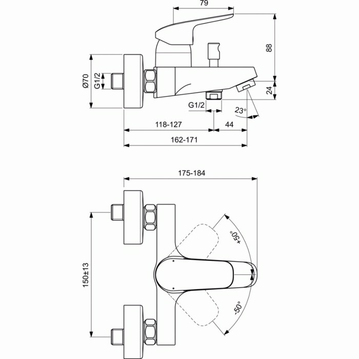 IDEAL STANDARD CERAFLEX MPATARIA LOuTROu XROME MONO KORMOS B1721AA