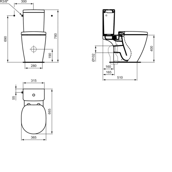 IDEAL STANDARD CONNECT LEKANI X.P. E042901 PLIRES SET