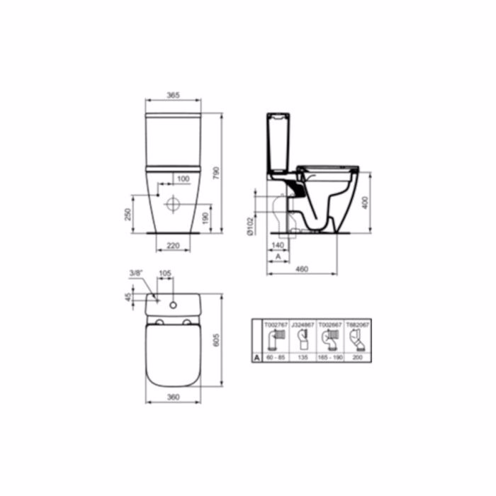 IDEAL STANDARD I.LIFE SPACE LEKANI XP T459601 & KAThISMA SANDWICH SOFT CLOSING T532901 & KAZANAKI T473501 PLIRES SET