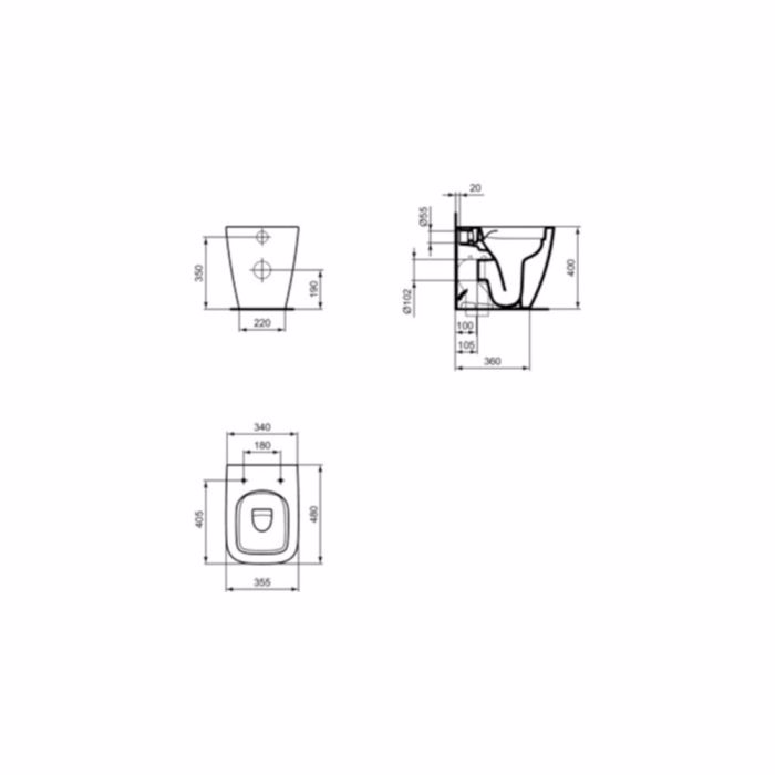 IDEAL STANDARD I.LIFE SPACE LEKANI uP T459401 & KAThISMA SANDWICH SOFT CLOSING T532901 PLIRES SET