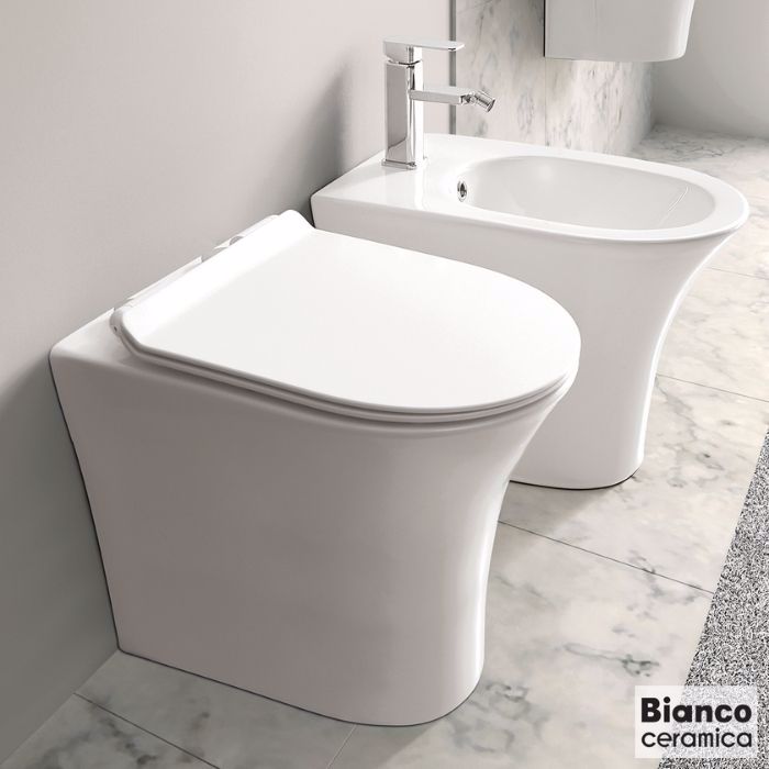 LEKANI BIANCO CERAMICA AIDA AD 130 RIMLESS uP BACK TO WALL 52CM AD13000SC-300