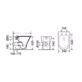 LEKANI BIANCO CERAMICA AIDA AD 130 RIMLESS uP BACK TO WALL 52CM AD13000SC-300
