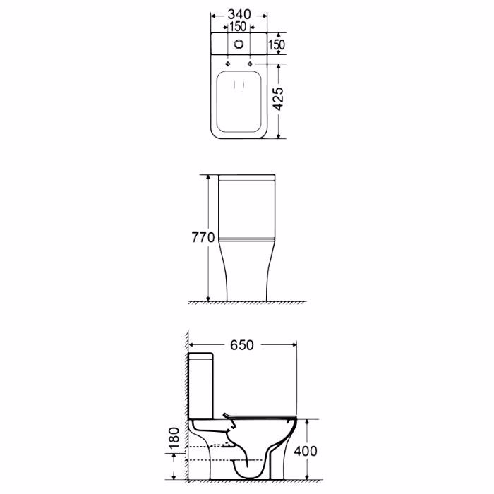 LEKANI BIANCO CERAMICA DELIA DL 120 RIMLESS XP 65CM DL12000SC-300