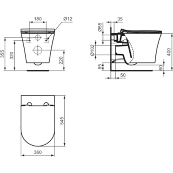 LEKANI KREMASTI IDEAL STANDARD LDV E263401