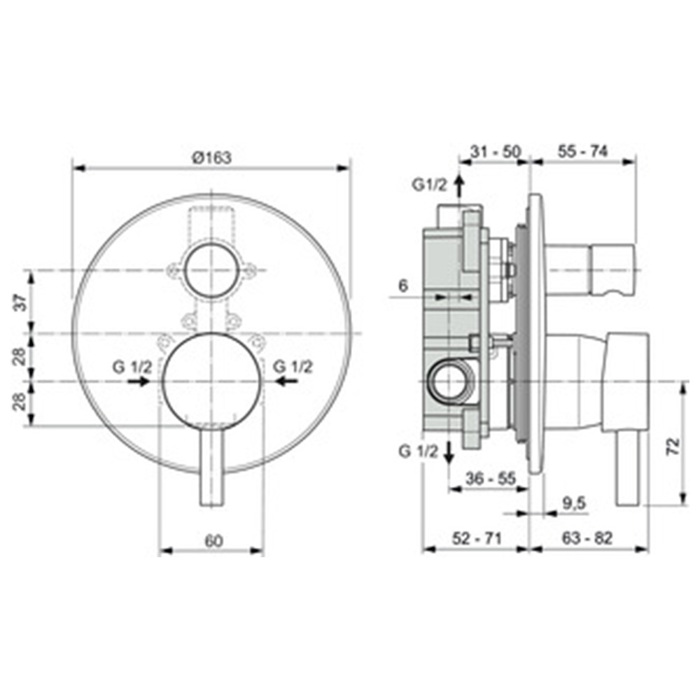 IDEAL STANDARD CERALINE ENTOIXIZOMENI ANAMIKTIKI MPATARIA LOuTROu A6939AA