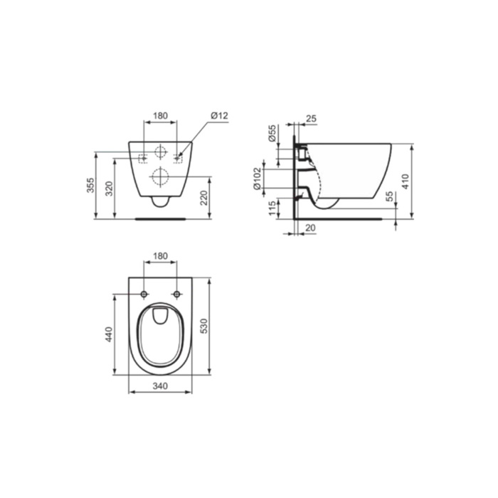 IDEAL STANDARD i.life O LEKANI KREMASTI T568001 PLIRES SET