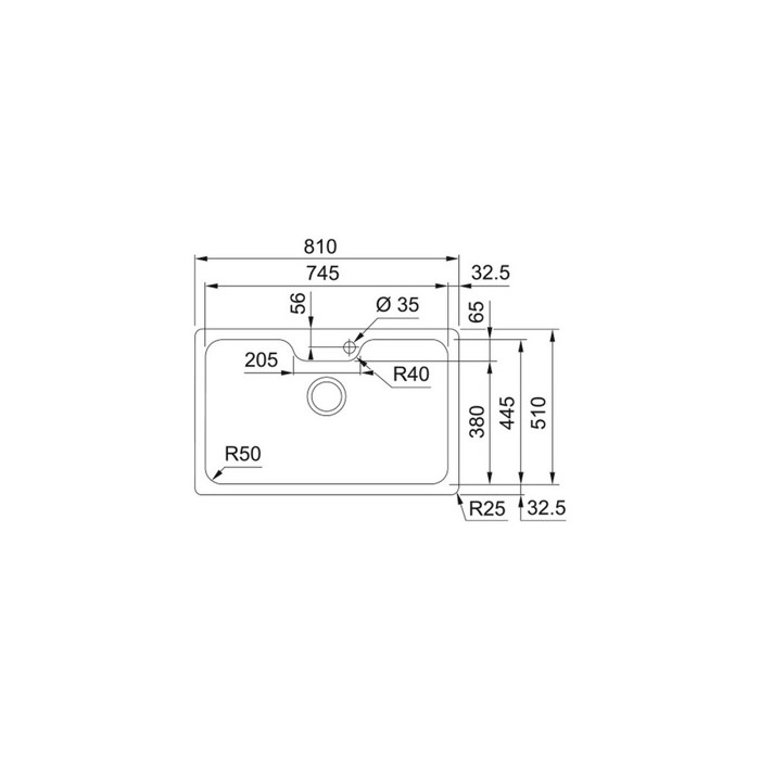 FRANKE NEROXuTIS BELL INOX SMART BCX 110-75 TL 122.0617.532