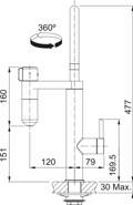 FRANKE MPATARIA KOuZINAS FRANKE VITAL CAPSULE MYTHOS ANAMEIKTIKI CHROME/INDUSTRIAL BLACK 120.0621.312