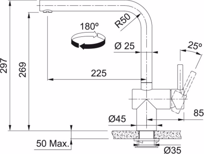FRANKE MPATARIA KOuZINAS ATLAS NEO SENSOR MARIS INOX 115.0625.489