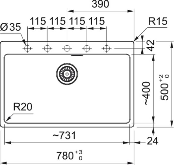 FRANKE NEROXuTIS CENTRO ENThETOS MARIS 610-73 POLAR WHITE