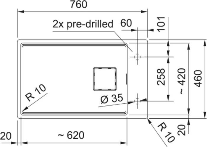 FRANKE NEROXuTIS KUBUS 2 uPOKAThIMENOS MYTHOS KNG 110-62 POLAR WHITE