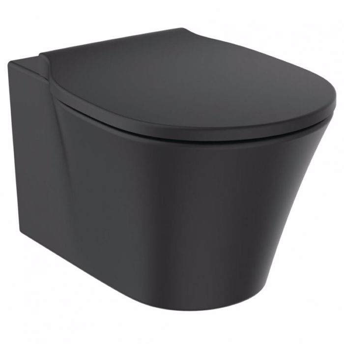 IDEAL STANDARD CONNECT AIR LEKANI KREMASTI E0054V3 & KAThISMA SOFT CLOSING E0368V3 SILK BLACK PLIRES SET