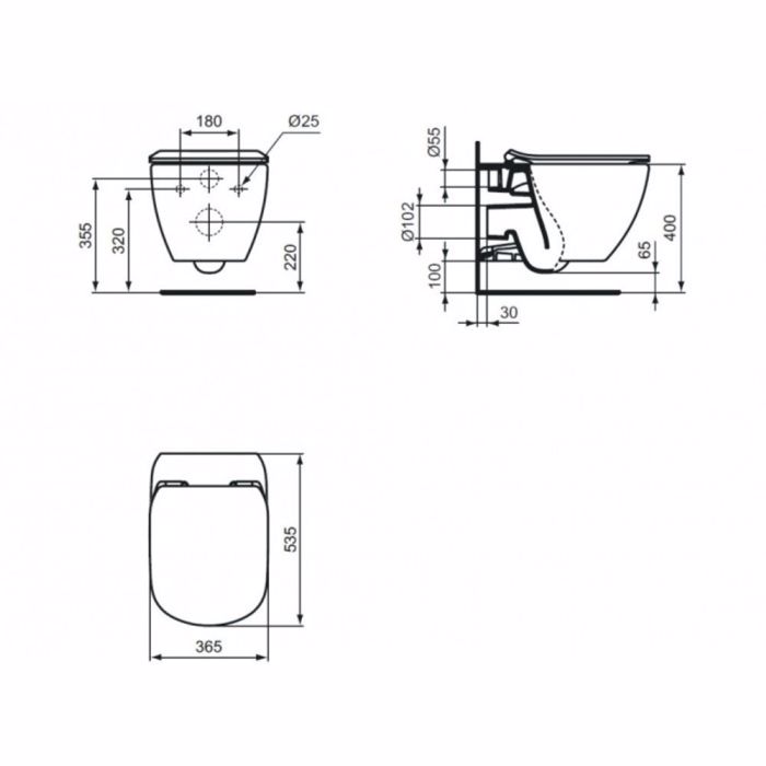 IDEAL STANDARD TESI LEKANI uP T007901 & KAThISMA SOFT CLOSING T352701 PLIRES SET