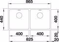 BLANCO NEROXuTIS KOuZINAS ANDANO 400/4000-U STAINLESS STEEL 86.5x44cm SATIN POLISH 522987