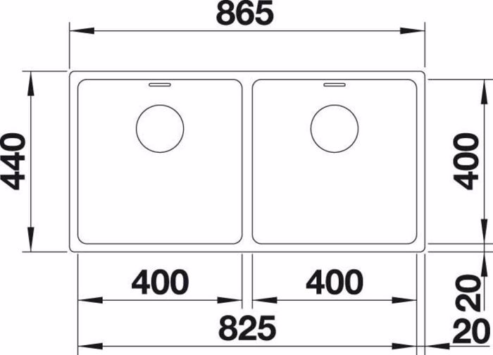 BLANCO NEROXuTIS KOuZINAS ANDANO 400/4000-U STAINLESS STEEL 86.5x44cm SATIN POLISH 522987