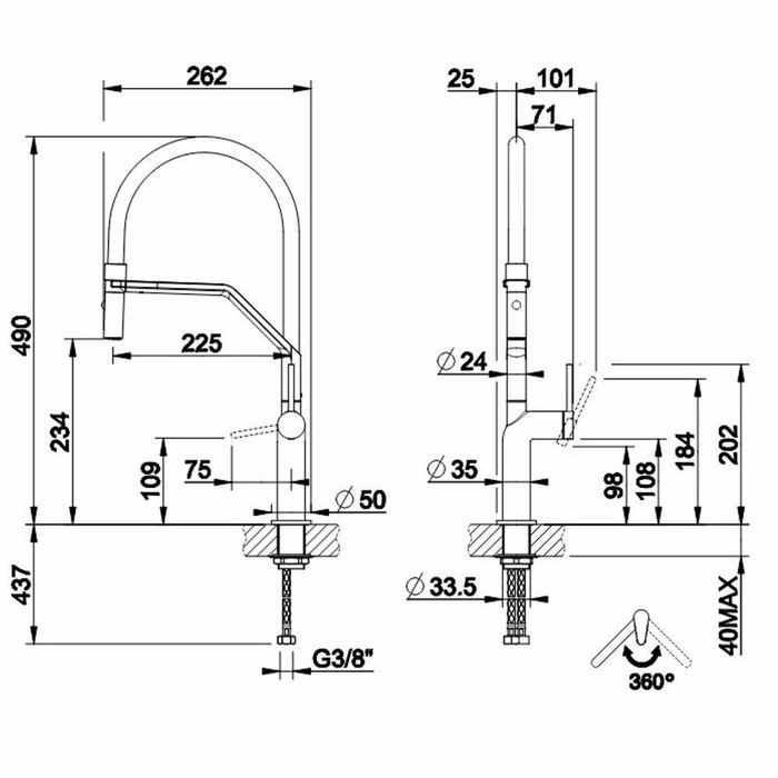 GESSI MPATARIA KOuZINAS STELO 60315-299 MATTE BLACK