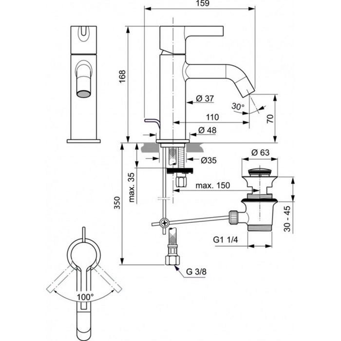 IDEAL STANDARD JOY ANAMIKTIKI MPATARIA NIPTIRA 1 OPIS ME METALLIKI AuTOMATI BALBIDA SILVER STORM BC775GN