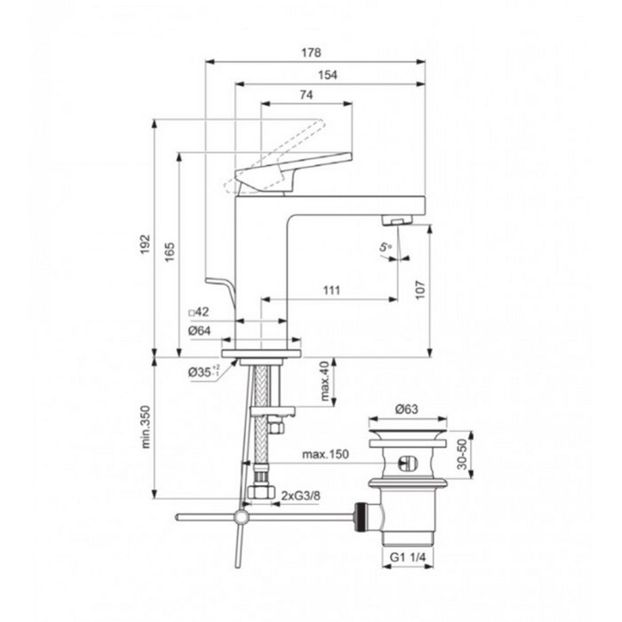 IDEAL STANDARD EXTRA ANAMIKTIKI MPATARIA NIPTIRA 1 OPIS ME METALLIKI AuTOMATI BALBIDA MAGNETIC GREY BD500A5