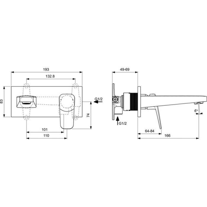IDEAL STANDARD CERAPLAN ENTOIXIZOMENI ANAMIKTIKI MPATARIA NIPTIRA XROME BD244AA