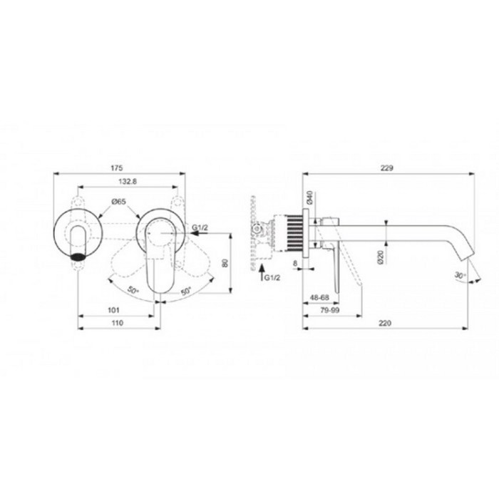 IDEAL STANDARD CERAFINE O NUOVO ENTOIXIZOMENI MPATARIA NIPTIRA 180mm XROME BD776AA