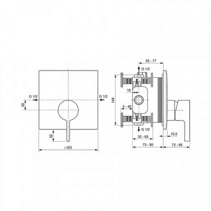 IDEAL STANDARD JOY-NEO ENTOIXIZOMENI MPATARIA 1 PAROXIS SILK BLACK A7621A5